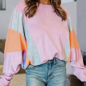 Colorblock Long Sleeve Sweatshirt